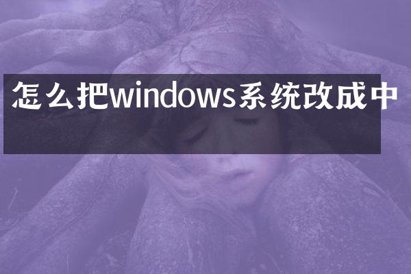 怎么把windows系统改成中文