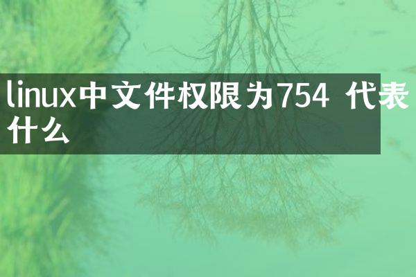 linux中文件权限为754 代表什么