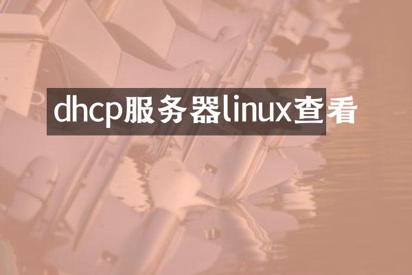 dhcp服务器linux查看