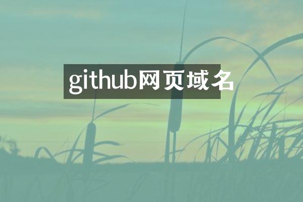 github网页域名