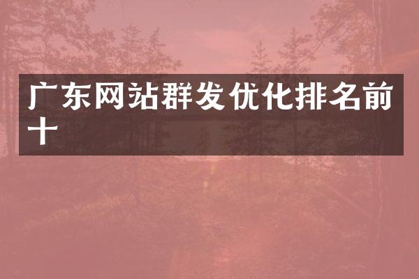 广东网站群发优化排名前十