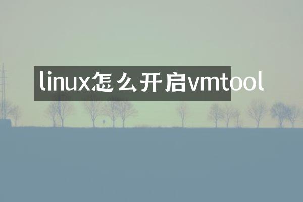 linux怎么开启vmtool