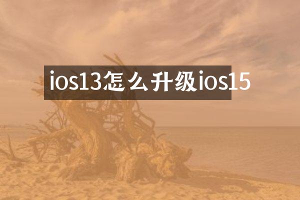 ios13怎么升级ios15