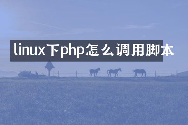 linux下php怎么调用脚本