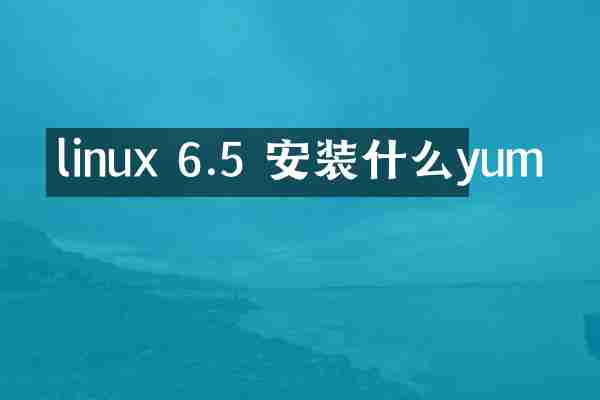 linux 6.5 安装什么yum