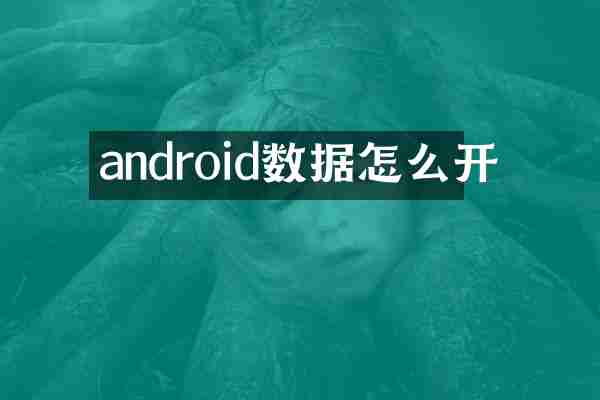 android数据怎么开